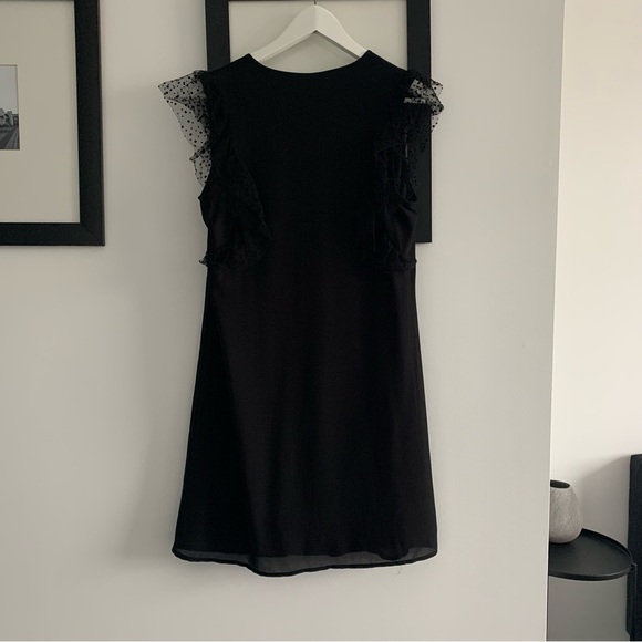 NWT VERO MODA Black Cap-Sleeve V-Neck Dress Size M - Picture 9 of 10